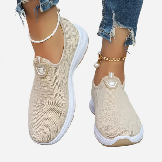 Zapatos de malla transpirables sin cordones para mujer