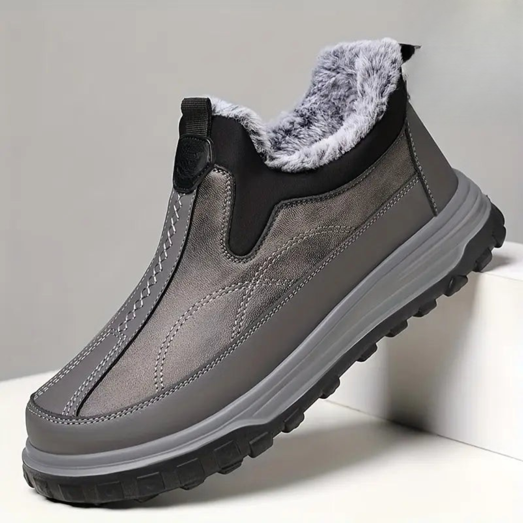 Botas de cuero con forro de lana para hombre