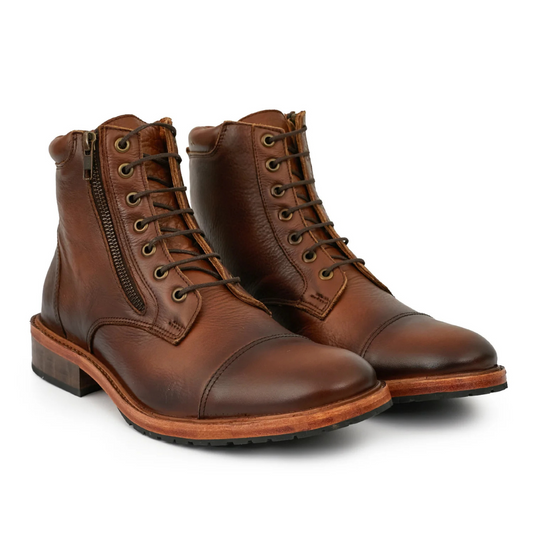 Botas casuales vintage con cierre ajustable para hombre