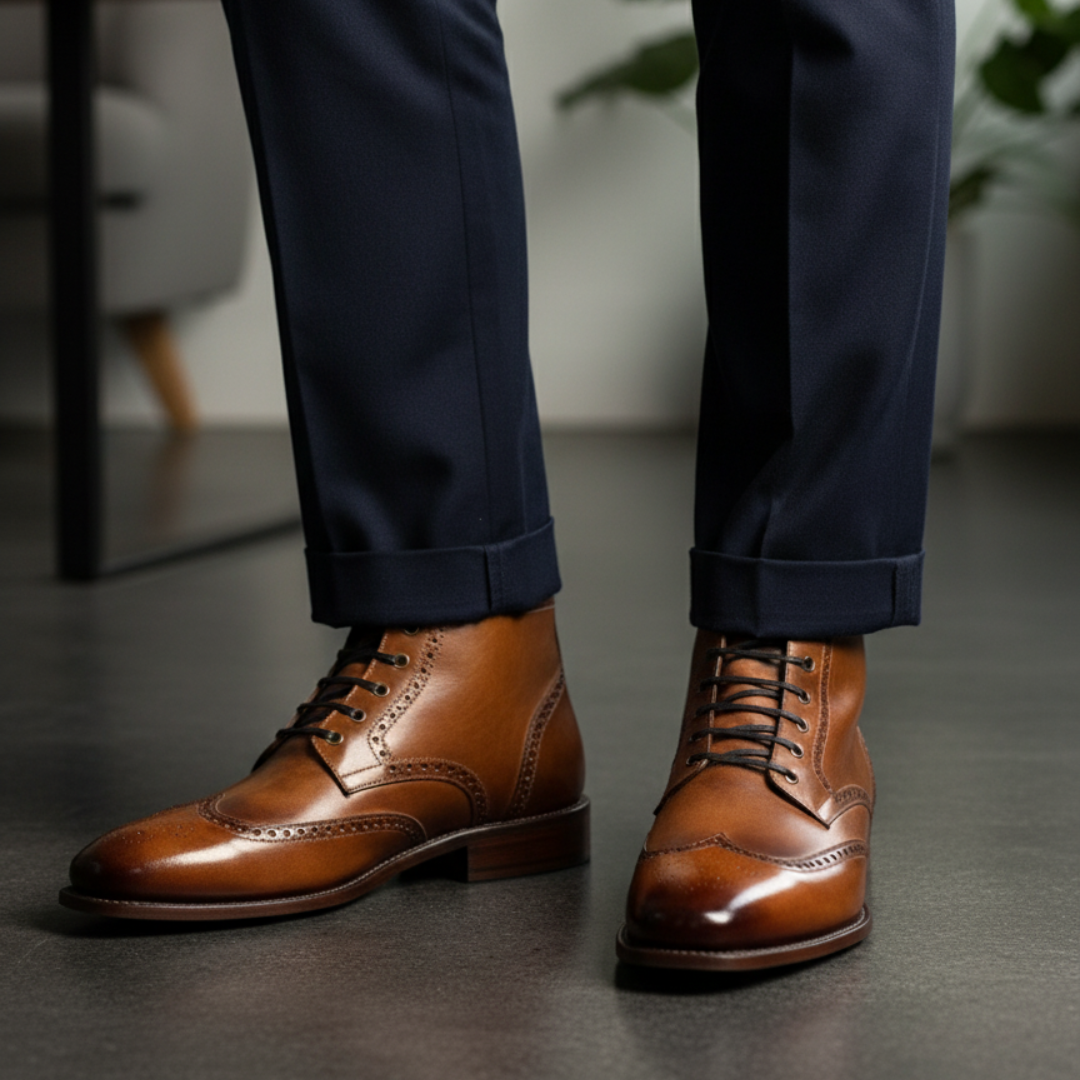 Botas de cuero clásicas y elegantes para hombre