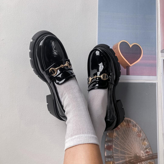 Zapatos mocasines con cuña para mujer