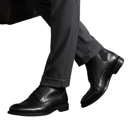 Bota de cuero con elástico lateral para hombre