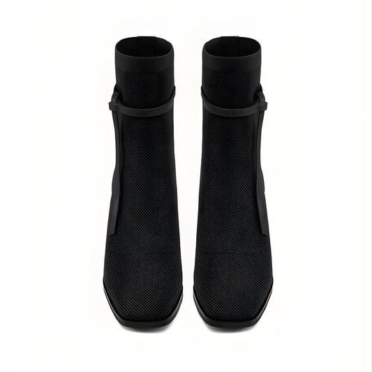 Botines AmberGlow de Tacón con Punta Cuadrada Para Mujer