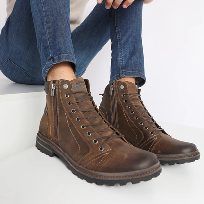 Botas Robustas con Diseño en Cuero Para Hombre®