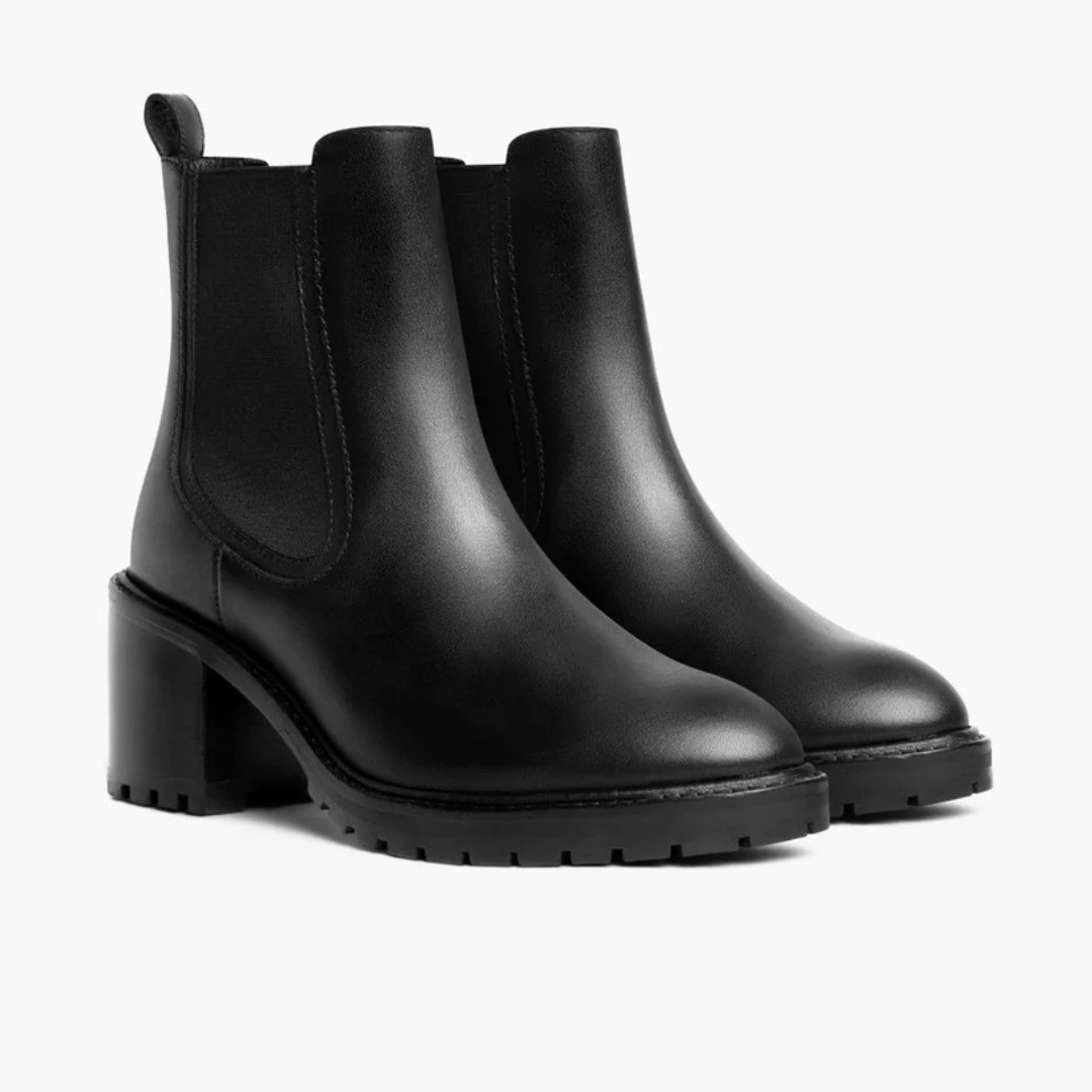 Botas de Cuero con Tacón para Mujer