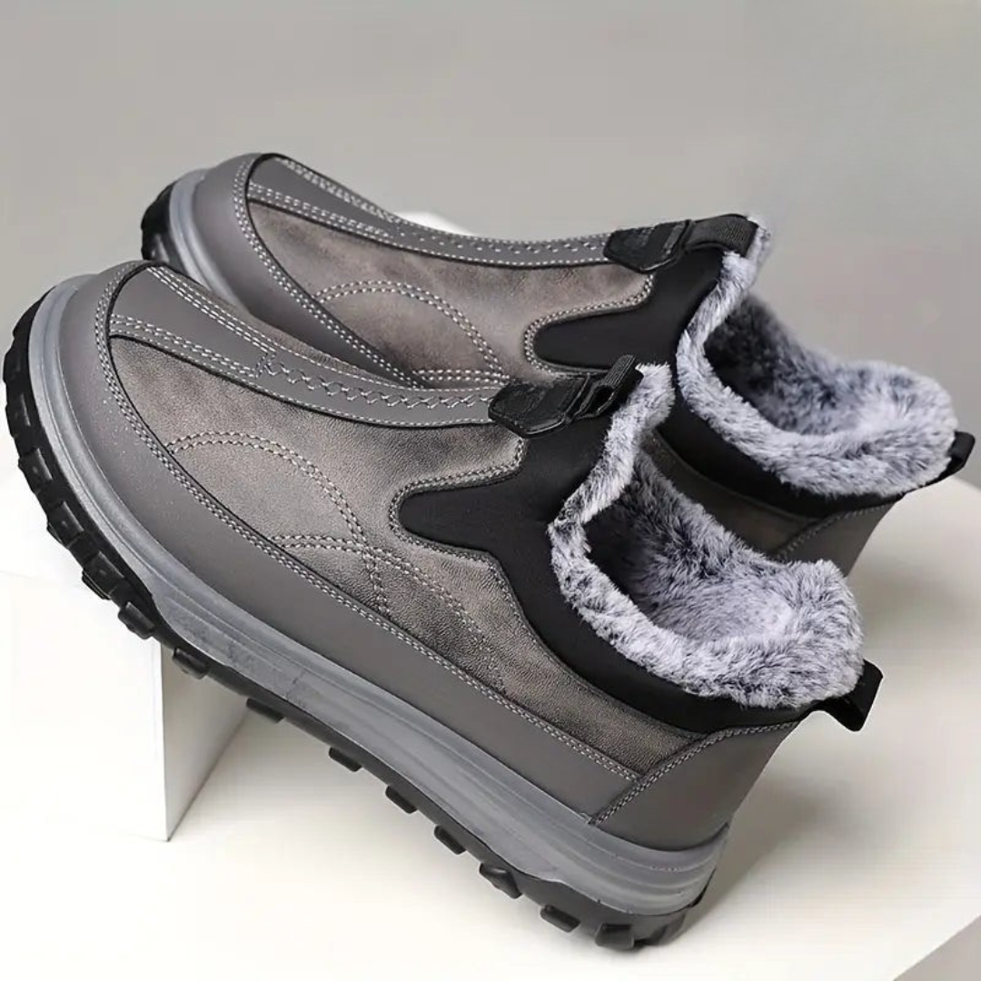 Botas de cuero con forro de lana para hombre