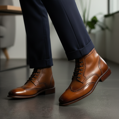 Botas de cuero clásicas y elegantes para hombre