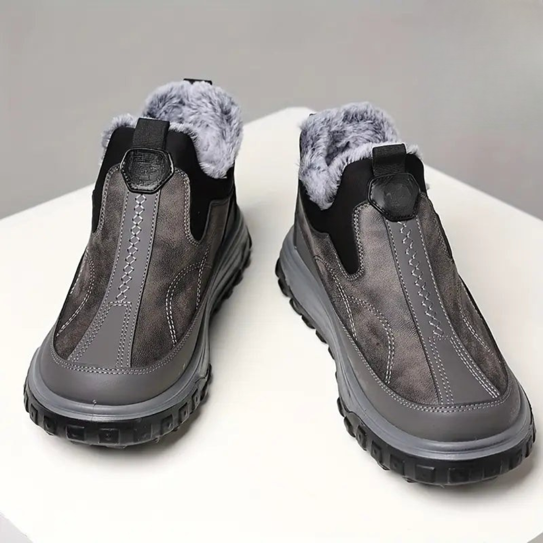 Botas de cuero con forro de lana para hombre