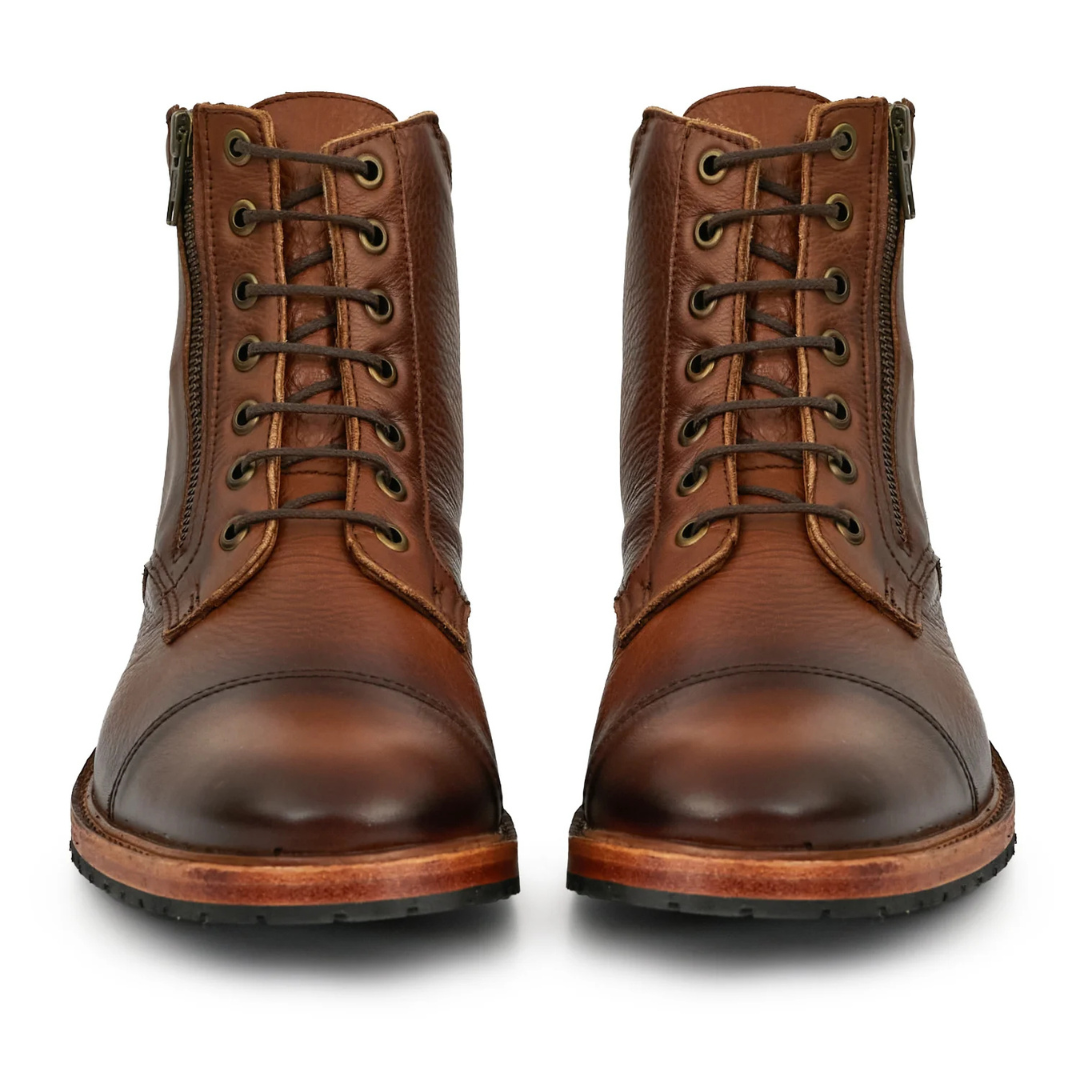 Botas casuales vintage con cierre ajustable para hombre