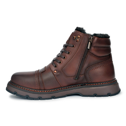 Botas de invierno para hombre de cuero auténtico marrón®
