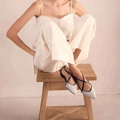 Bailarina con tiras cruzadas para mujer