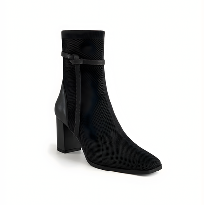 Botines AmberGlow de Tacón con Punta Cuadrada Para Mujer