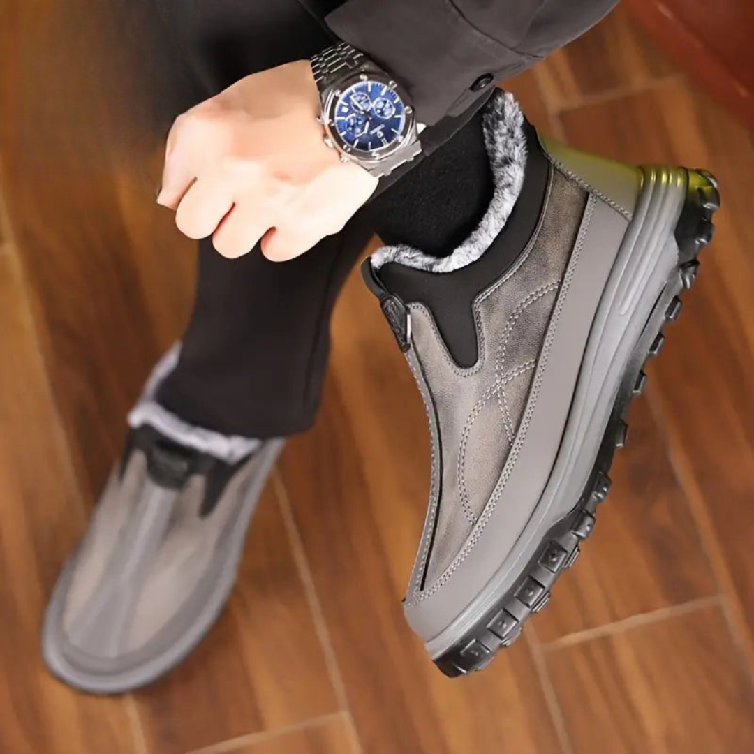 Botas de cuero con forro de lana para hombre