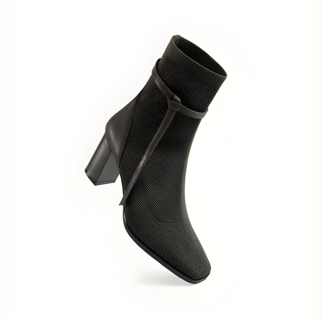 Botines AmberGlow de Tacón con Punta Cuadrada Para Mujer