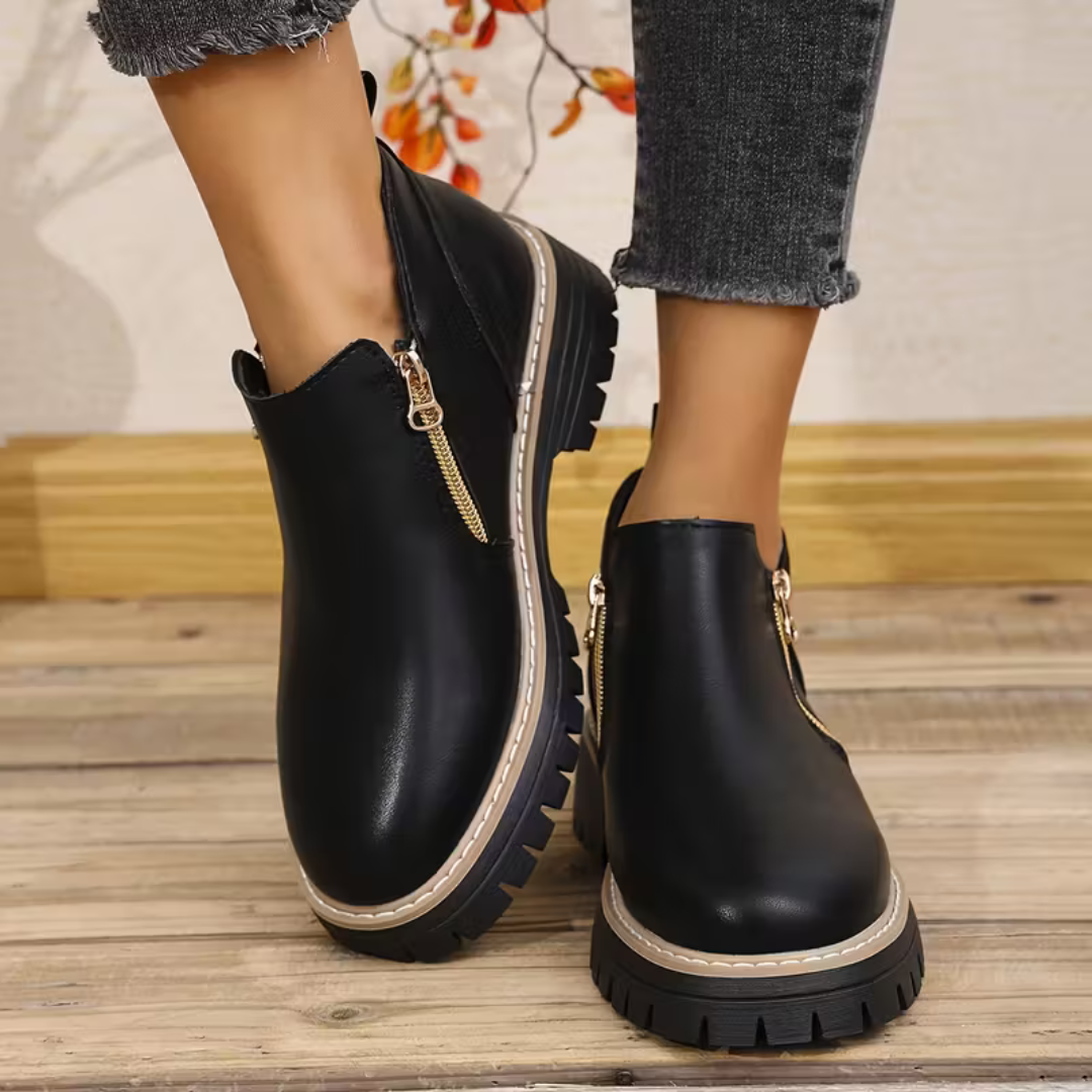 Botines elegantes para mujer con doble cierre ajustable