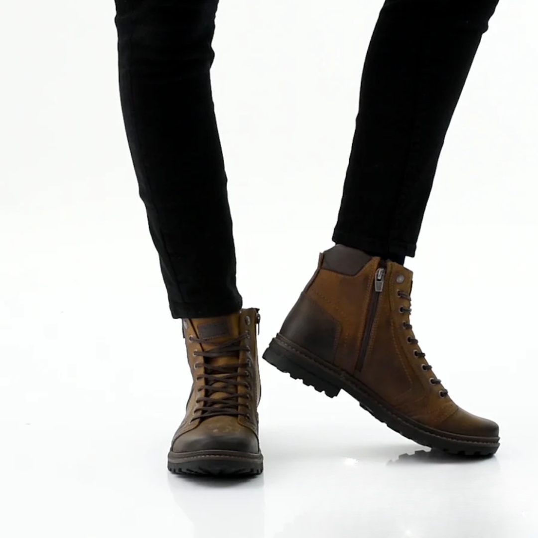 Botas Robustas con Diseño en Cuero Para Hombre®