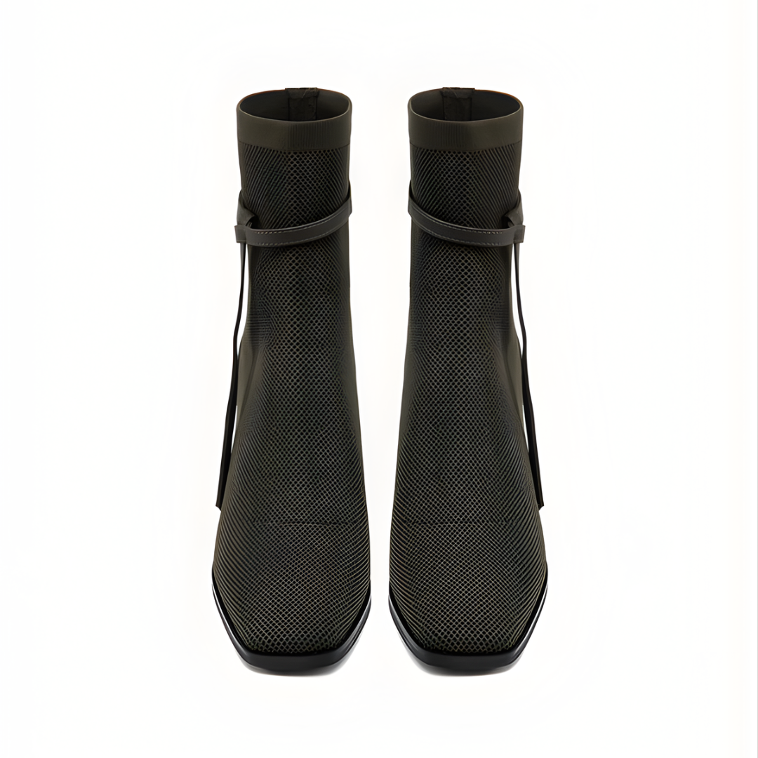 Botines AmberGlow de Tacón con Punta Cuadrada Para Mujer