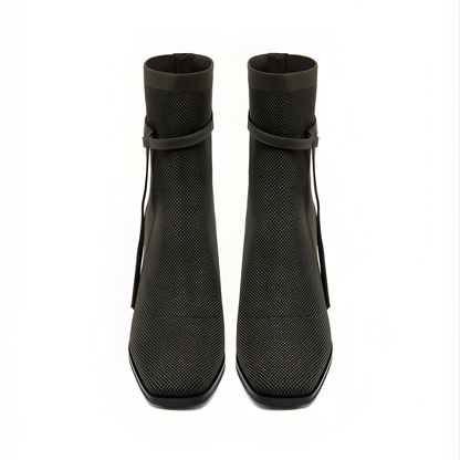 Botines AmberGlow de Tacón con Punta Cuadrada Para Mujer