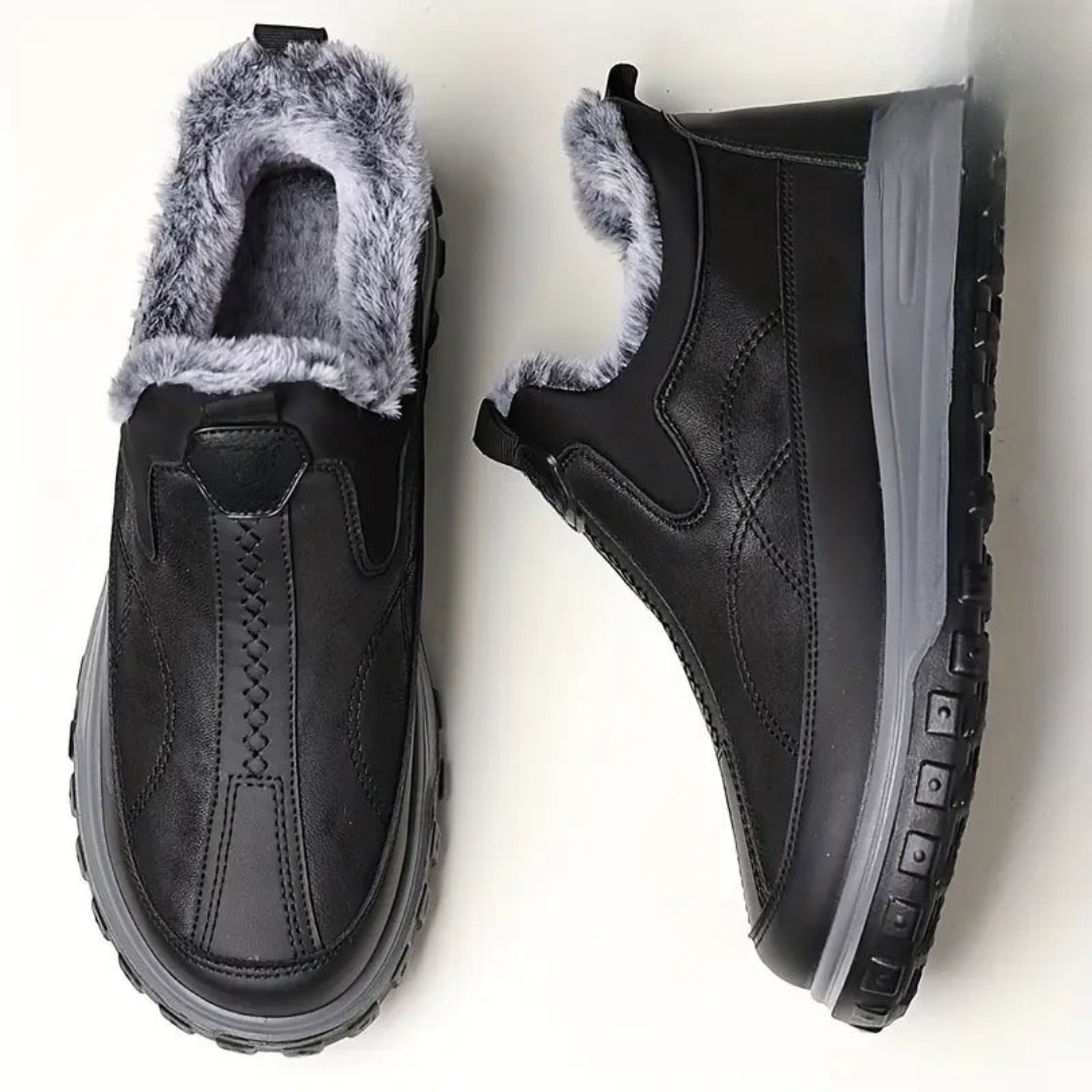 Botas de cuero con forro de lana para hombre