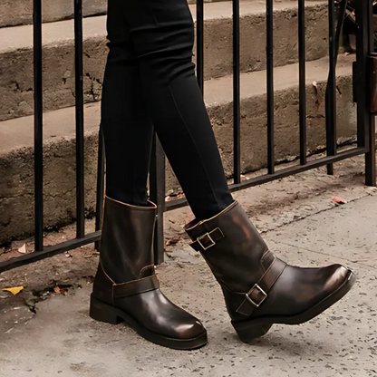 Botas de cuero estilo vintage para mujer