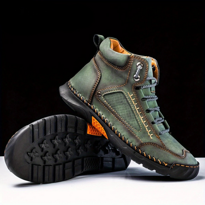 Botas ergonómicas de cuero cosido para hombre