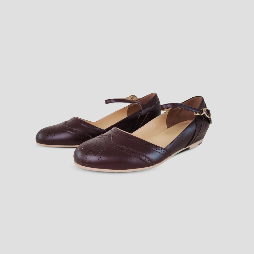 Bailarinas de mujer de diseño vintage con perforaciones