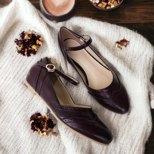 Bailarinas de mujer de diseño vintage con perforaciones